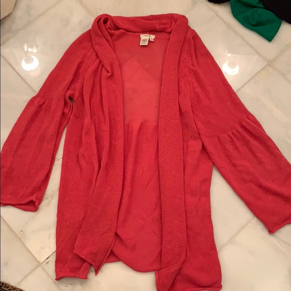Knit cardigan coral